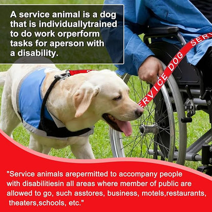 YeeBeny Service Dog Leash, Emotional Support Leash with Neoprene Handle and Reflective Lettering, Service Dog Stuff for Vest for Harnesses, Vests or Collars,Red