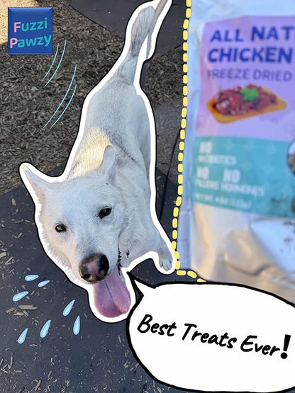 Freeze Dried Chicken Healthy Training Treats Toppers for Pets, Single Fresh Raw Ingredient, Organic, Pure Balance, Natural, Grain Gluten Filler Free, Snacks, Dogs Cats (4oz)