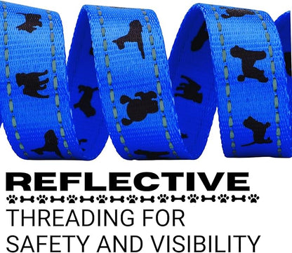 EcoBark Dog Leash - Soft & Reflective Comfort Leash with Padded Handle - Safe, Strong, & Durable for Small, Medium or Large Dogs (Royal Blue)