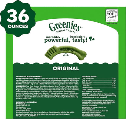 Greenies Veterinarian-Recommended Natural Dental Dog Treats, Large Size, Original Flavor, 36 oz. Pack, 24 Count