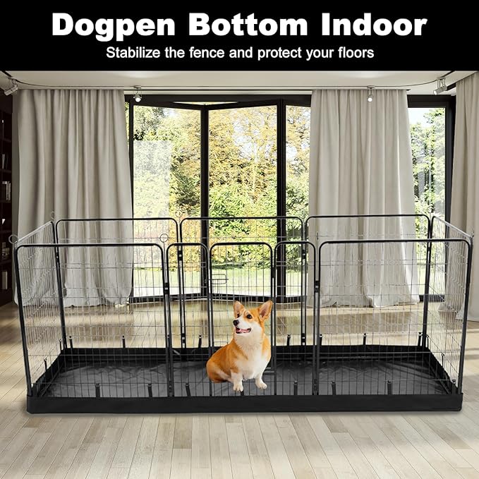 PJYuCien Rectangle Dog Playpen Pad - 32"x96" Size, Fits 8 Panels, 600D Oxford Cloth, Waterproof (Bottom Pad Only)