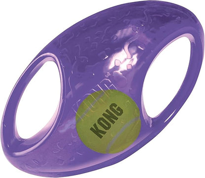 KONG Jumbler Football - Interactive Dog Toy for Dog & Puppy Playtime - Fetch Toy with Tennis Ball - Dog Supplies for Engaging Play (Large/Extra Large)