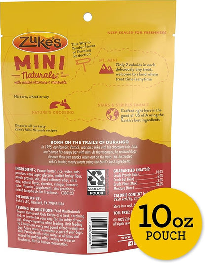 Zuke’s Mini Naturals Dog Training Treats for Dogs, Pet Treats Made with Real Peanut Butter - 10 Oz. Pouch