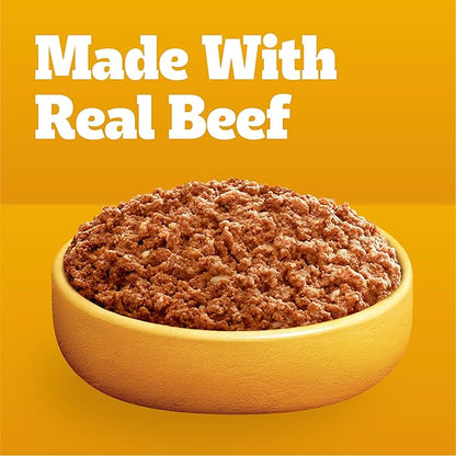 Pedigree Chopped Ground Dinner Wet Dog Food Pouches with Beef, Bacon, & Cheese Flavor, 3.5 oz Pouches, 16 Count