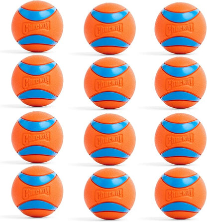 Chuckit! Ultra Ball Dog Toy - Medium Bouncy Fetch Balls for Dogs 20-60 lbs - Made from Durable Rubber - Floating Water Pet Toys - Size Medium - 2.5-inch Diameter -,2 Count (Pack of 6)