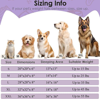 Extra Large Dog Beds, 36 Inch Human Dog Anxiety Relief Comfort Bed, Indestructible & Chew Proof Pet Beds (Purple)