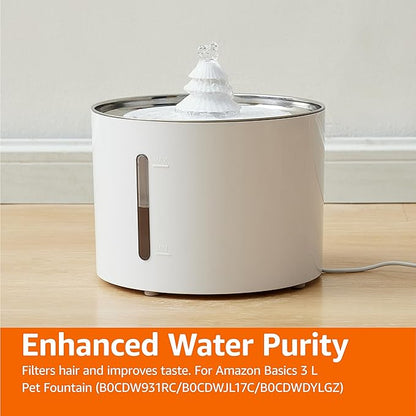 Amazon Basics Replacement Filters for 3L Pet Water Fountain, Pack of 6, White