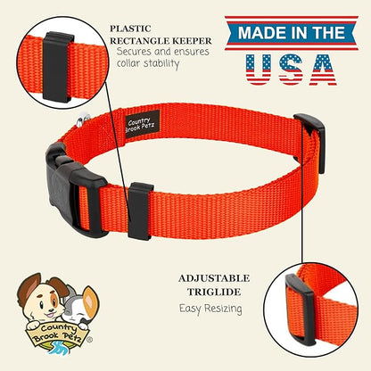Country Brook Petz - Everyday Nylon Dog Collar for Large, Medium, and Small Dogs and Puppies - for Everyday Use in 10+ Warm Colors (3XS, 3/8 Inch Wide, Copper Gold)
