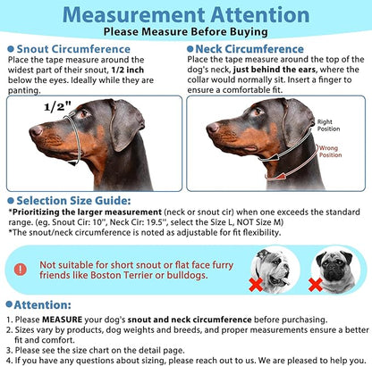 BARKLESS Soft Dog Head Collar, Patented Padded No Pull Head Halter, Training Nose Leash with Safety Link for Medium Large Dogs, Adjustable Muzzle Leash, Easy Control for Walking(Black, XL)