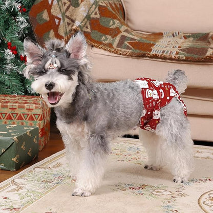 CuteBone Dog Diapers Female Washable Small Medium Large 3 Pack Reusable Doggie Diapers Puppy Period Pants for Doggy Heat Cycle Peeing