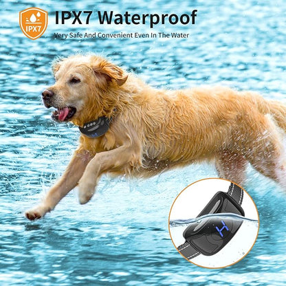 2 Pack No Shock Vibration Bark Collar for Large & Medium Dogs - Safe & Humane Dog Bark Collar with Beep & Vibration, 3 Adjustable Sensitivity Levels, 100% IPX7 Waterproof Black and Black