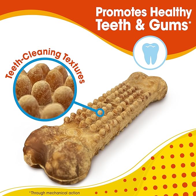 Nylabone Nubz Natural Dog Chew Treats for Large Dogs, Long Lasting Dog Bones Made in USA, Chicken Flavor Breath Freshener Dental Chews, for Dogs Over 30 lbs. (20 Count)