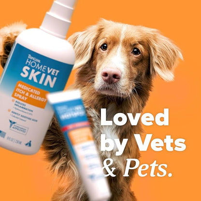 TropiClean HomeVet Medicated Cream, Hot Spot Treatment for Dogs, Fast Itch Relief, with Vet Strength Chlorhexidine & Hydrocortisone, USA Made, 2 Pack