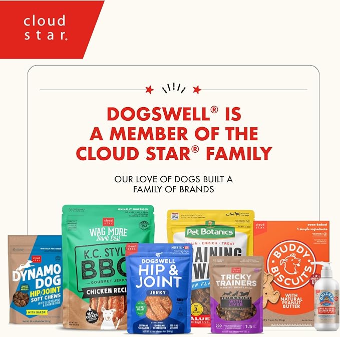 DOGSWELL Hip & Joint Dog Treats 100% Meaty, Grain Free, Glucosamine Chondroitin & Omega 3, Duck Soft Strips 10 oz