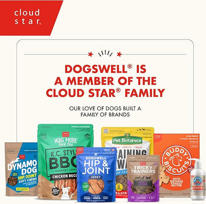 DOGSWELL Hip & Joint Dog Treats 100% Meaty, Grain Free, Glucosamine Chondroitin & Omega 3, Duck Soft Strips 10 oz