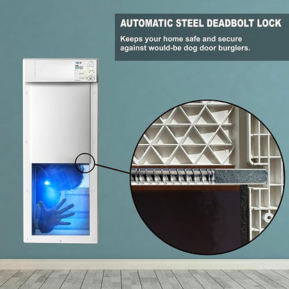 Power Pet WiFi Automatic Electronic Pet Door by High Tech Pet - Pet Operated Dog Door, App Control, 24/7 Scheduling, Secure, Air Tight, for Large Dogs (30-100 lbs.) Door Mount, Easy Install - PX2-WIFI