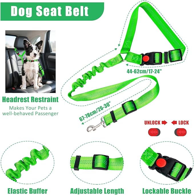 No Pull Dog Harness Adjustable Collar & Leash Set - Dog Halter Harnesses Collapsible Bowls & Poop Bag Dispenser Muzzle ID Tags Toys Fits Small Medium Large Dogs (Green-M)