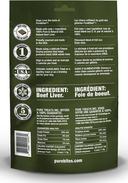 PureBites Beef Liver for Dogs, 8.8oz / 250g - Value Size