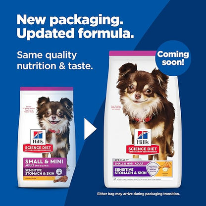 Hill's Science Diet Adult Sensitive Stomach & Skin Small & Mini Dry Dog Food, Chicken, 4 lb. Bag (Updated Formula)