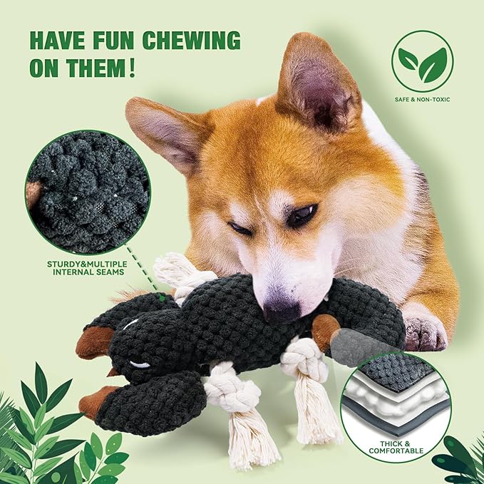 LEGEND SANDY Dog Squeaky Toys for Puppy, 5 Pack Small Dog Toys, Stuffed Animal Puppy Toys with Tug of War Ropes Value Bundle, Puppy Chew Toys for Teething with Squeakers Small Medium Breeds