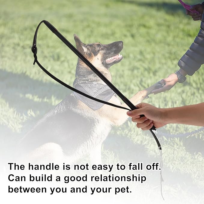 Dog Training Whip, Dog Agitation Stick Flog Teaser Wand, Dog Target Stick Outdoor Playing, for Pulling, Chasing, Training, 20.87" Rod Length, Black