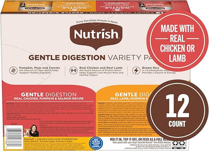 Nutrish Gentle Digestion Premium Paté and Chunks in Gravy Variety Pack Wet Dog Food,13 oz. Can,(Rachael Ray),(Pack of 24)