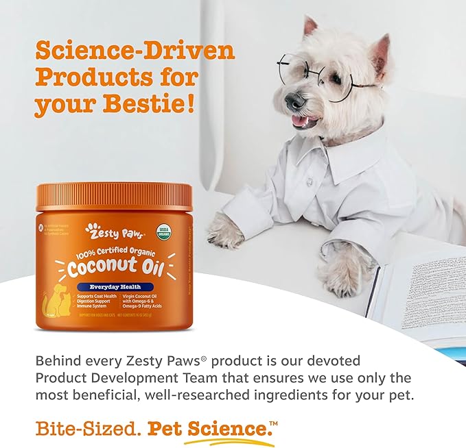 Coconut Oil for Dogs - Certified Organic & Virgin Superfood Supplement - Digestive & Immune Support - 16 OZ