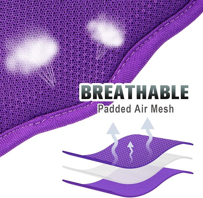 BARKBAY No Pull Dog Harness Large Reflective Dog Harness with Front Clip and Easy Control Handle for Walking Training Running with ID tag Pocket(Purple,M)