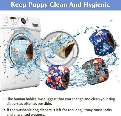 5 Pack Dog Diapers Male Reusable, Premium Belly Bands for Male Dogs, High Absorbing Dog Pee Wraps for Doggie in Incontinence or Training Flower XXL