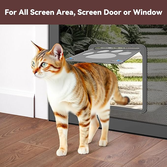 Cat Screen Door with Magnetic Closure Doggy Screen Door for Sliding Screen Door/Window Lockable Door for Kitty/Cats/Doggies