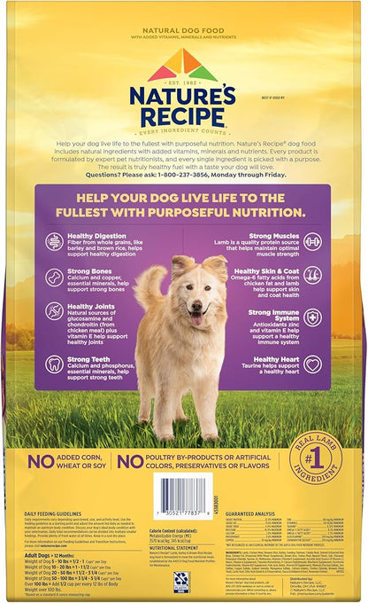 Nature′s Recipe Lamb, Barley & Brown Rice Recipe Dry Dog Food, 24 lb. Bag