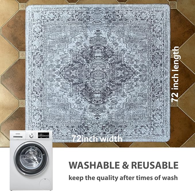 nunubaby 2PACK Washable Pee Pads for Dogs, Stylish, Non-Slip and Leak-Proof Pee Pads. Reusable Potty Pads for Dogs for Crates and Floors.(Gray/Geo, 72" x72" )