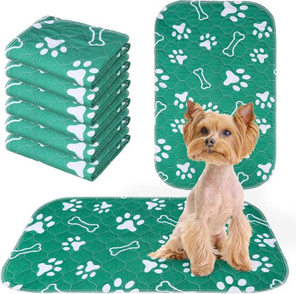 BEAUTYZOO 6 Pack Washable Pee Pads for Dogs, Reusable Puppy Pads for Potty Training, Waterproof Super Absorbent Whelping Pads, Mats Non Slip Against Urine for Small Medium Dogs Cats, 16" x 24"