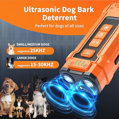 Ultrasonic Dog Bark Deterrent Device - Sonic Dogs Whistle to Stop Barking All Size, Pet Gentle Anti-Barking Control silencer, 35ft Range Barks No More, Humane Behavior Training Indoor Outdoor
