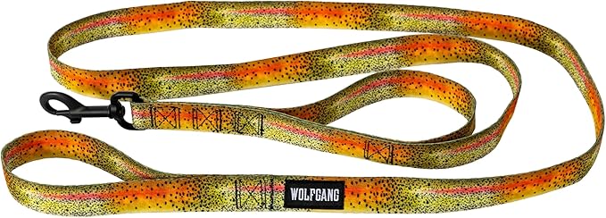 Wolfgang Heavy Duty Dog Leash, Pull-Tested for Walking & Training, CutBow Print, Dual Handle Large