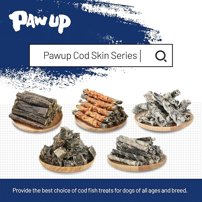 PAWUP Dog Treat Chicken Wrapped Cod Skins, Fish Chews Rolls for Medium Dogs, Healthy, Rawhide-Free, 12.5 oz