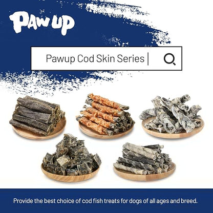 PAWUP Dog Treat Chicken Wrapped Cod Skins, Fish Chews Rolls for Medium Dogs, Healthy, Rawhide-Free, 12.5 oz