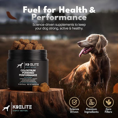 Dog Allergy Relief Chews for Itching Skin – Anti Itch, Gut Health & Immune Support with Colostrum & Omega 3 – Skin & Coat Supplement for Dogs