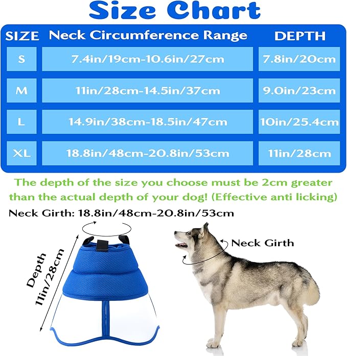 Soft Dog Cone Collar - Adjustable Recovery Padding Cone for Small Dogs After Surgery to Stop Licking, Breathable Lightweight Elizabethan Protective Neck Collar for Pet Cat Puppy (XL)
