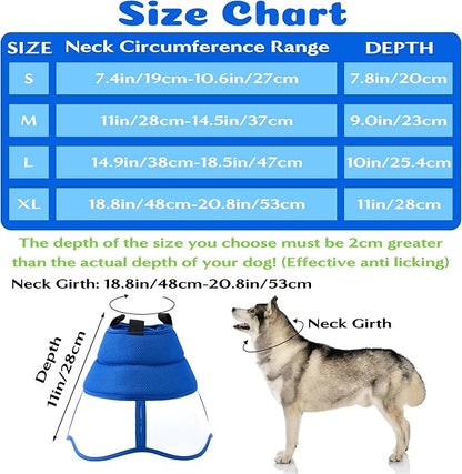 Soft Dog Cone Collar - Adjustable Recovery Padding Cone for Small Dogs After Surgery to Stop Licking, Breathable Lightweight Elizabethan Protective Neck Collar for Pet Cat Puppy (XL)
