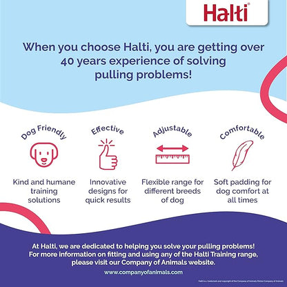 Halti Headcollar - Stop Your Dog Pulling on The Leash. Adjustable, Reflective and Lightweight, with Padded Nose Band. Dog Training Anti-Pull Collar for Large Dogs (Size 4, Red)