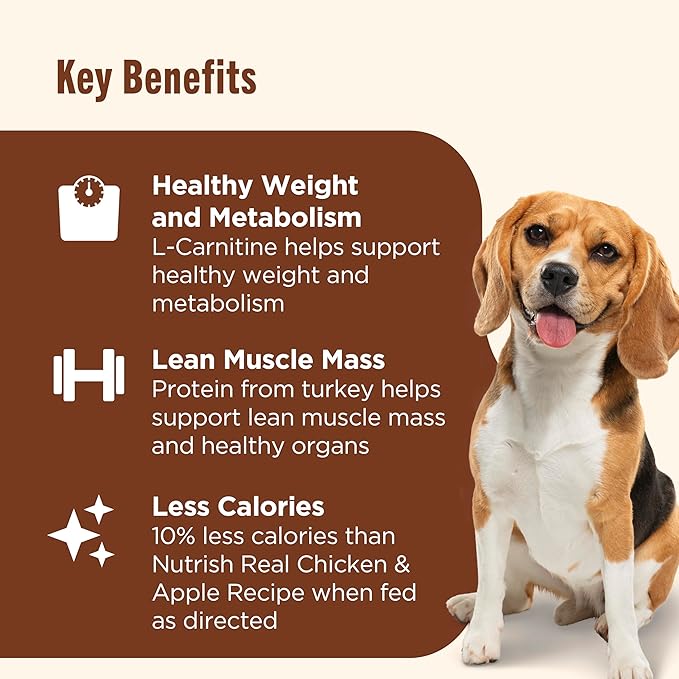 Nutrish Rachael Ray Weight Management Wet Dog Food Premium Paté Real Turkey & Pumpkin Recipe,13 oz. Can,(Pack of 24)
