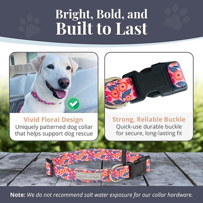 Lucky Love Dog - Adjustable Dog Collar with Easy Click Buckle for Small Ones, Durable, & Comfortable for Male & Female Dogs, Pet Collar for Puppies & Adult Dogs - Rosie, XS