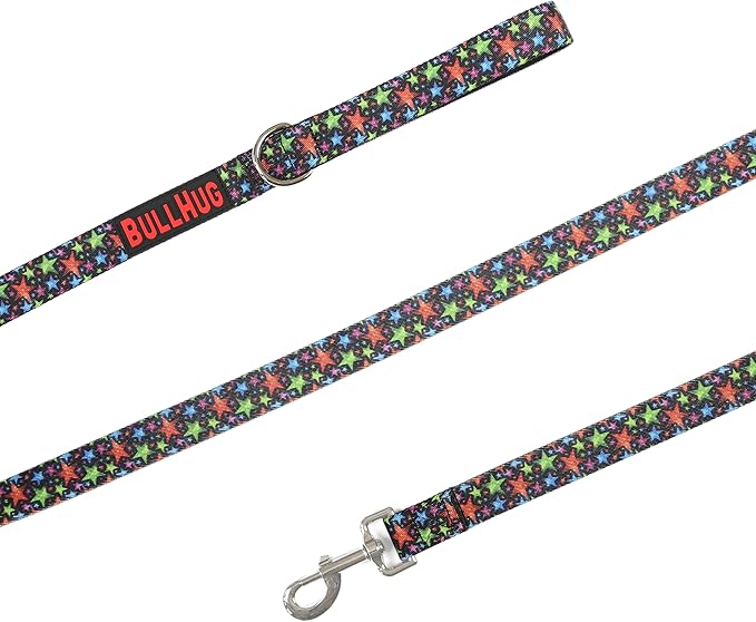 BULLHUG 6 FT Bulldog Leash with Padded Handle - Perfect for French Bulldogs, Pugs & All Breeds - Walking and Training Lead (Star Bright)