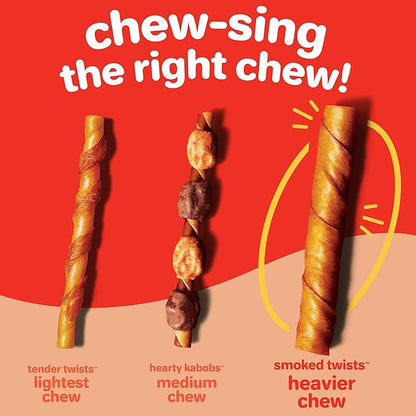 Hartz Oinkies Smoked Twists with Naturally Smoked Pork Rawhide-Free Dog Treats,Highly Digestible Long Lasting Dog Chews,(Pack of 80)