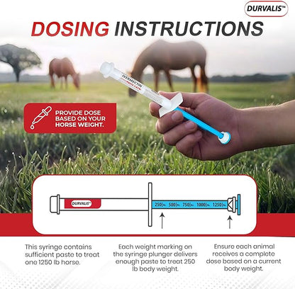 Ivermectin Horse Paste 1.87% Dewormer 6.08g Dose-Effective Appled Flavored Ivermectin Paste for Equine Care,Horse Deworming Paste -for Horses Up to 1250 lb (3 Pack)