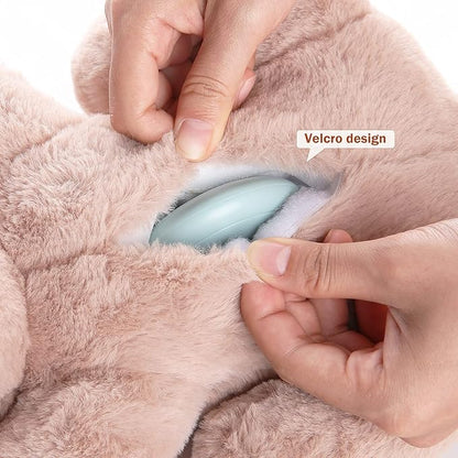 WEOK Puppy Heartbeat Toy, Dog Heartbeat Toy for Separation Anxiety Relief, Puppy Toy with Heartbeat Stuffed Animal Anxiety Calming Behavioral Aid Plush Toy for Dogs Cats Pets (Brown)