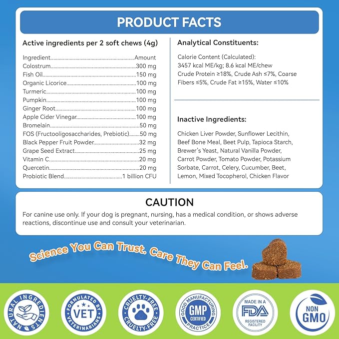 Dog Allergy Relief Chews, 200 Treats Anti-Itch Allergy Soft Chews for Dogs with Probiotics & Omega 3 Fish Oil, Itchy Skin Relief, Immune Support, Paw Licking Itchy Ears & Hot Spots, Seasonal Allergies