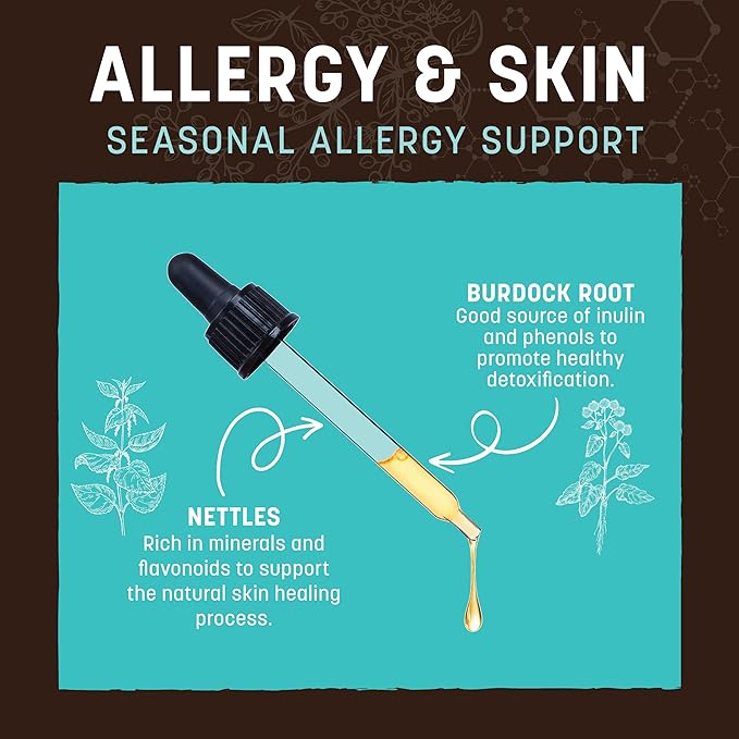 Earth Animal Apothecary Liquid Supplement - Allergy & Skin Herbal Remedies for Dogs & Cats - 2 fl oz