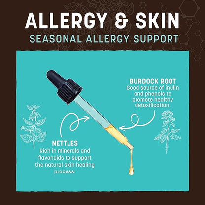 Earth Animal Apothecary Liquid Supplement - Allergy & Skin Herbal Remedies for Dogs & Cats - 2 fl oz